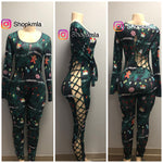 Green Gingerbread Christmas onesie/ Tie Up Side