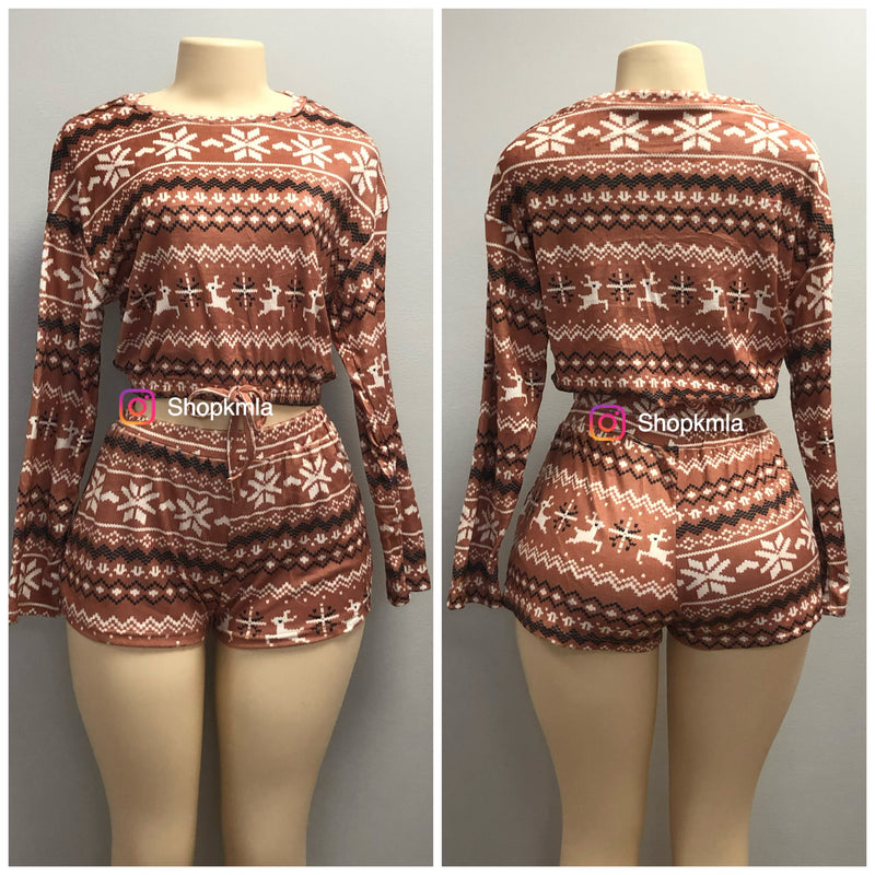 Brown 2 Piece Christmas Set