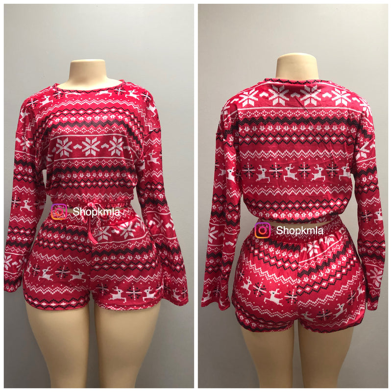 Dark Pink 2 Piece Christmas Set