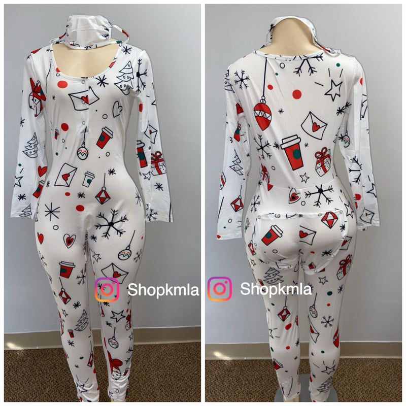 All I Want 4 Christmas Buttflap Onesie W/ Mask